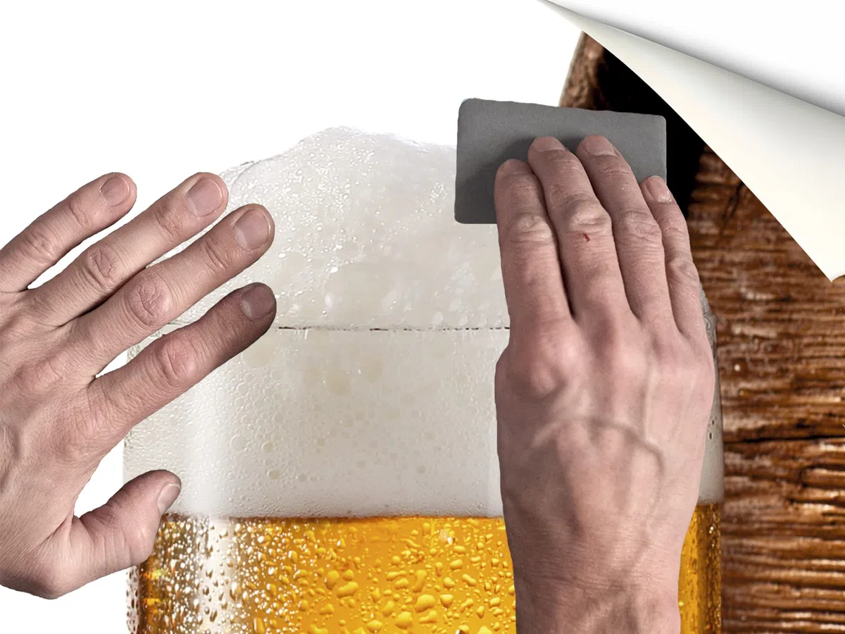 Pegatinas Vinilo para Frigorífico Caña cerveza | Varias Medidas 185 x 60 cm | Adhesivo Resistente y de Fácil Aplicación | Pegatina Adhesiva Decorativa de Diseño Elegante