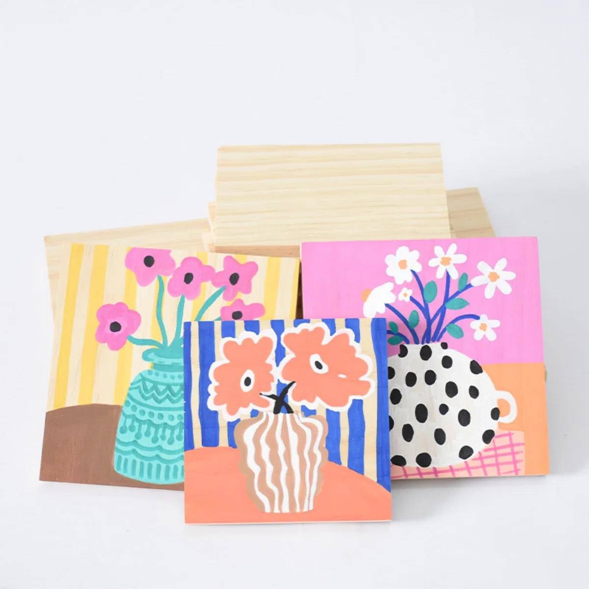 Bloques de madera cuadrados sin barnizar para manualidades, 25 x 25 x 1 cm, en blanco, tablas de pino para tallado en madera, posavasos DIY, pintura y grabado, paquete de 3 piezas