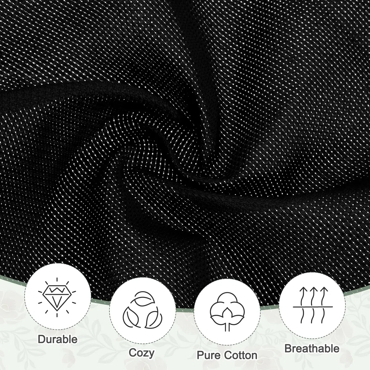 PATIKIL 18 Count Tela De Punto De Cruz 19"x28", Tela De Algodón Para Bordado DIY Punto De Cruz Para Manualidades Artesanales Bordado A Máquina, Negro