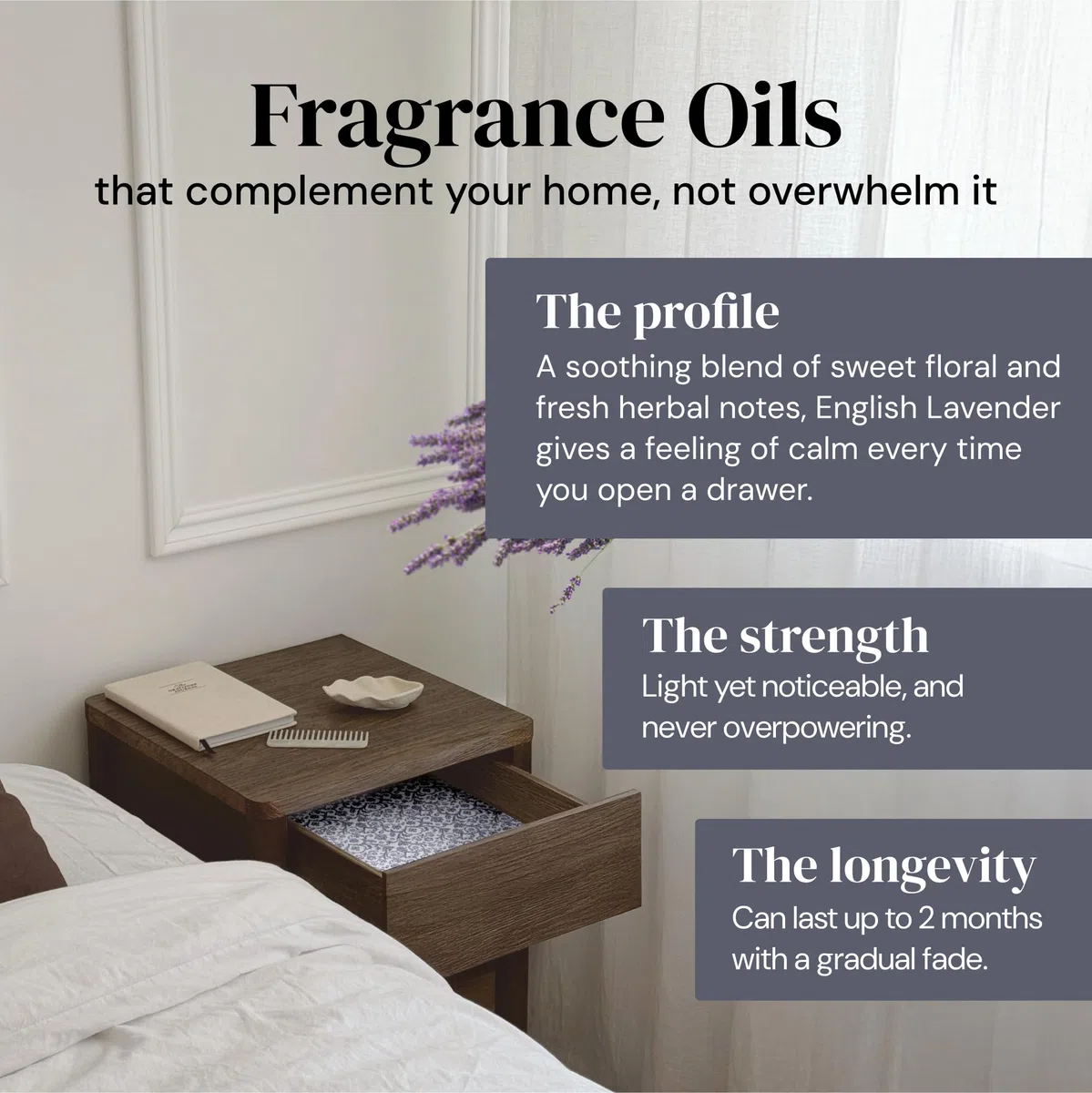 Elodie Essentials Fresh Linen - Forro perfumado para cajones (Lavanda Inglesa)