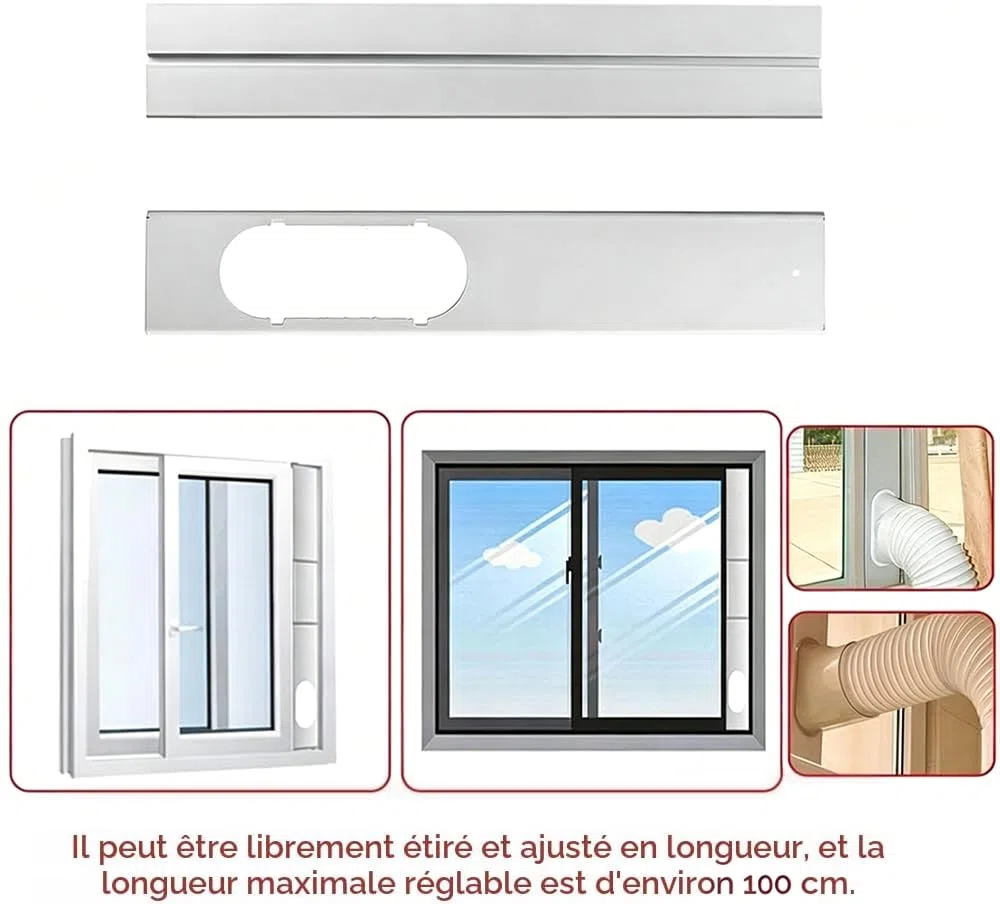 Kit portátil de ventana de aire acondicionado, kit de ventilación de ventana de aire acondicionado portátil, sello de ventana de aire acondicionado para manguera de escape de aire acondicionado