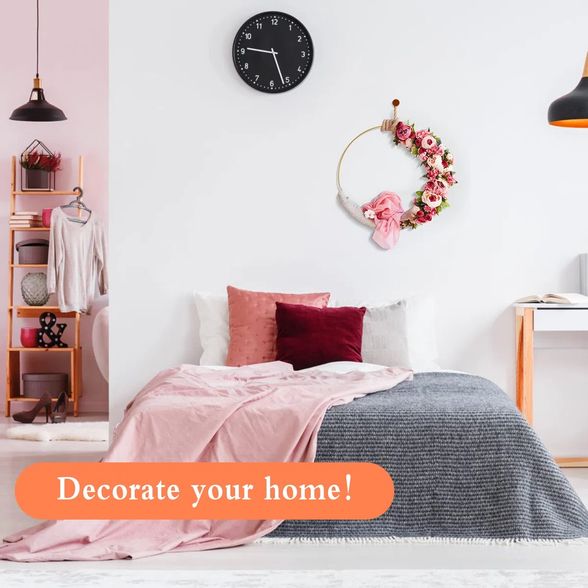 6 Piezas Aros de Metal Anillos de Metal para Decoración con Soportes de Madera, Aros Redondos para Atrapasueños Anillo de Metal para Guirnalda para Pared Boda Manualidades Guirnalda Bricolaje