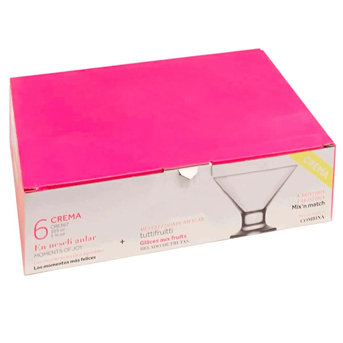 Acan Tradineur - Pack de 6 copas de helado de 165 ml y de 10,5 de diámetro y 8,5 cm de alto. Set de 6 vasos para postres con estilo elegante. Juego de 6 recipientes para servir sobremesas.