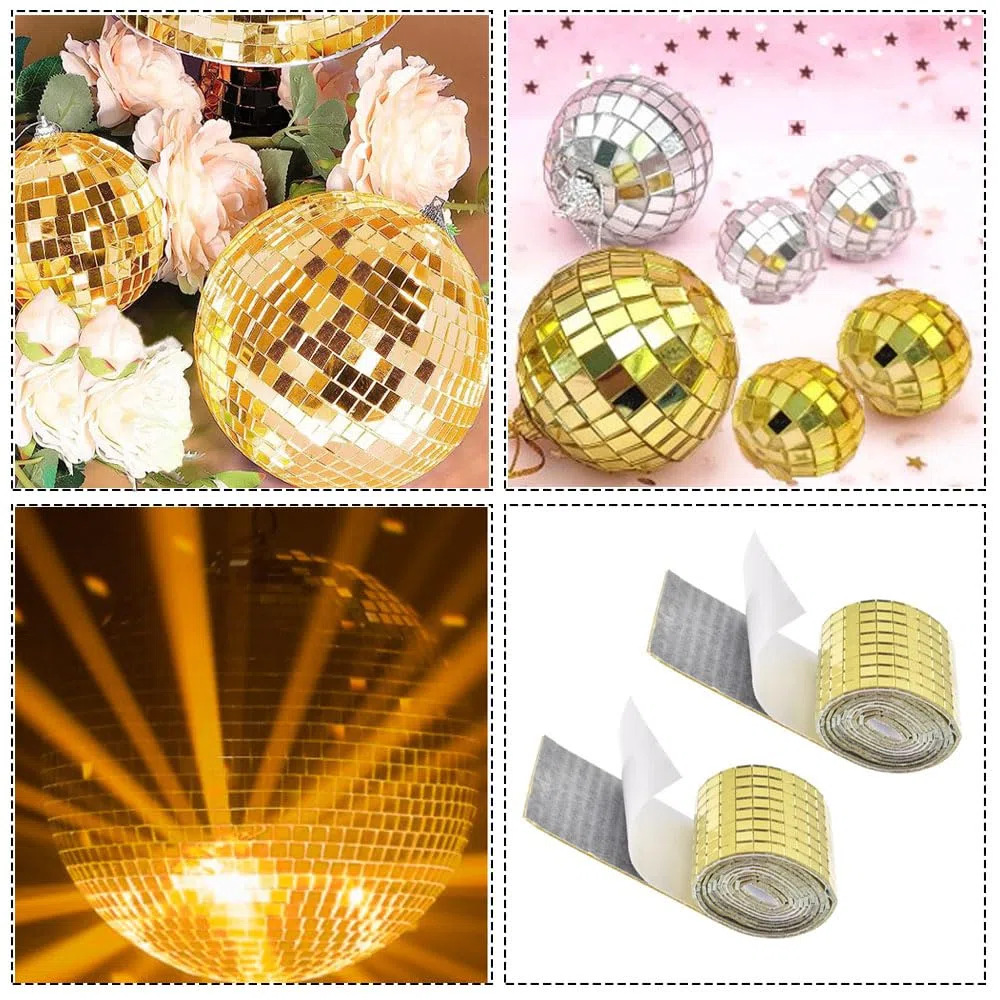 9600 Piezas Rollo Azulejos Mosaico Espejo Cuadrado, 5 x 5 mm Pegatinas de Azulejos de Mosaico Vidrio Cuadrados, Azulejos de Espejo Cuadrados Pegatinas Vidrio para Manualidades Pared Cocina Baños(oro)