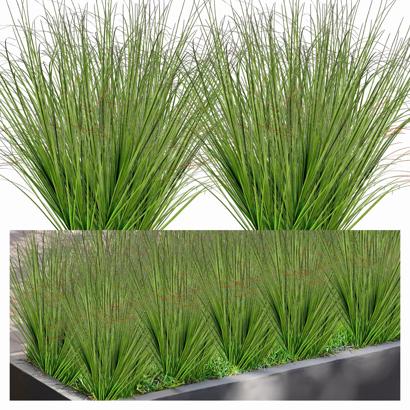 16 Piezas Hierba Artificial de Plástico, 50cm Hierbas Artificiales Exterior, Artificial Plants para Jardín Hogar Oficina Veranda Boda Fiesta