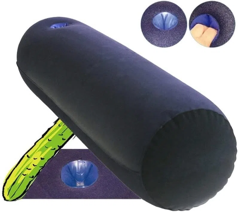 Almohada de abrazo inflable con almohada de soporte para el cuerpo Cojín cilíndrico inflable Magic Deep Hole Magic Inflable Juego Cojín en Forma Yoga Kit de almohada profunda