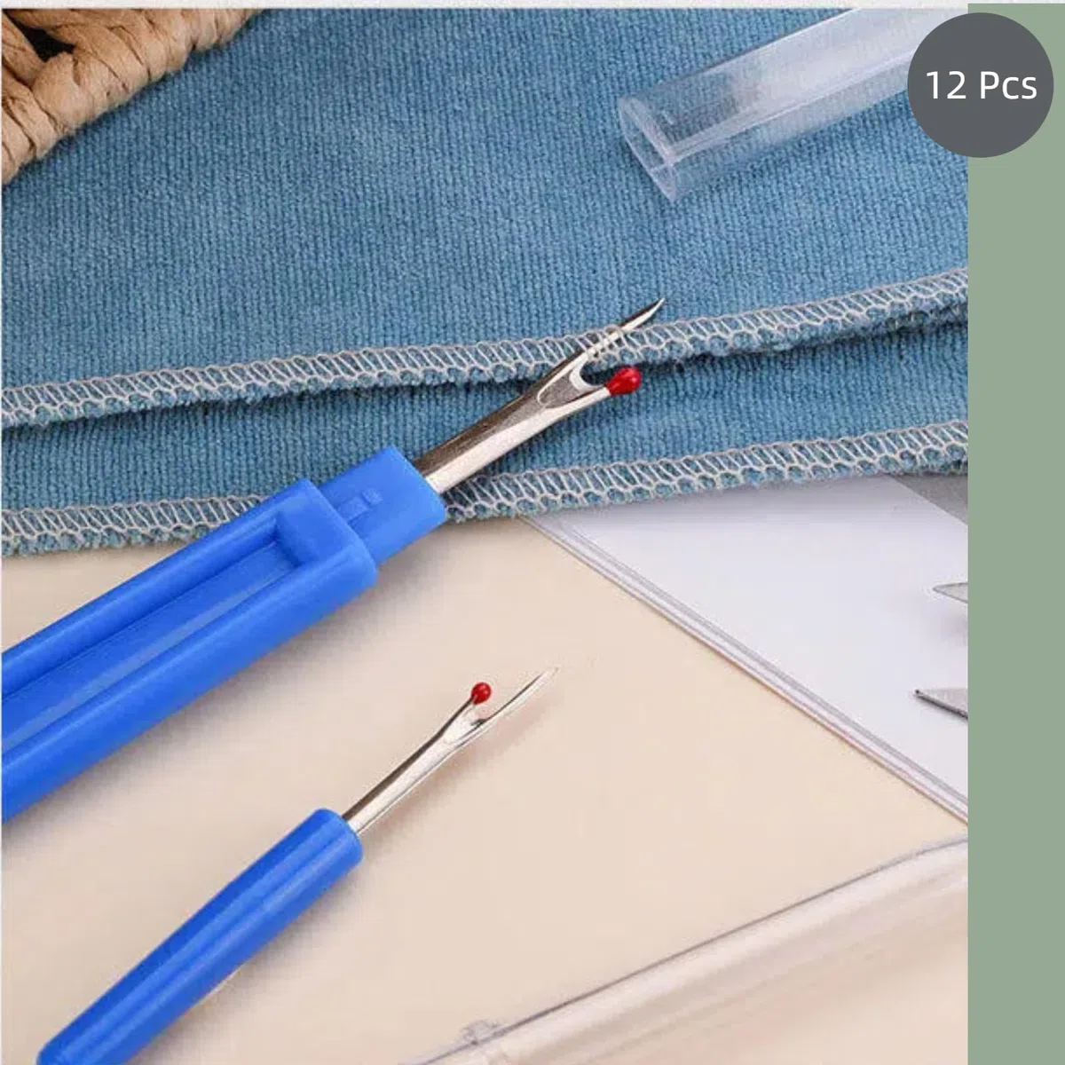 Desgarrador de Costuras, Herramienta Profesional de Acero Inoxidable con Mango Ergonómico para Eliminar Puntadas, 12 Piezas para Ropa y Bolsas de Tela