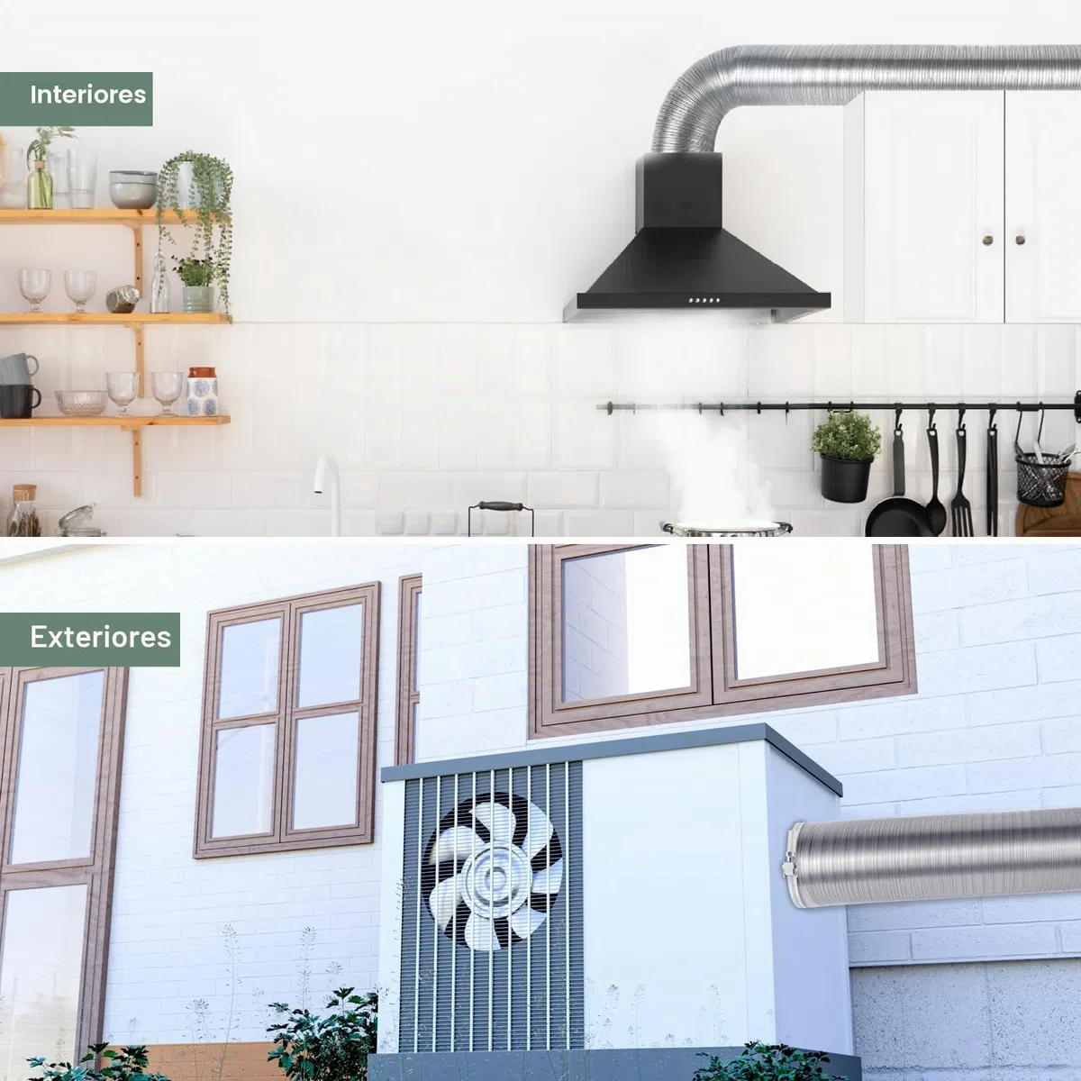 Vent Systems Tubo flexible redondo de aluminio DN 120 mm x 1,5 m de largo tubo de aluminio, manguera flexible, manguera de escape para calefacción y refrigeración aire acondicionado, secador,