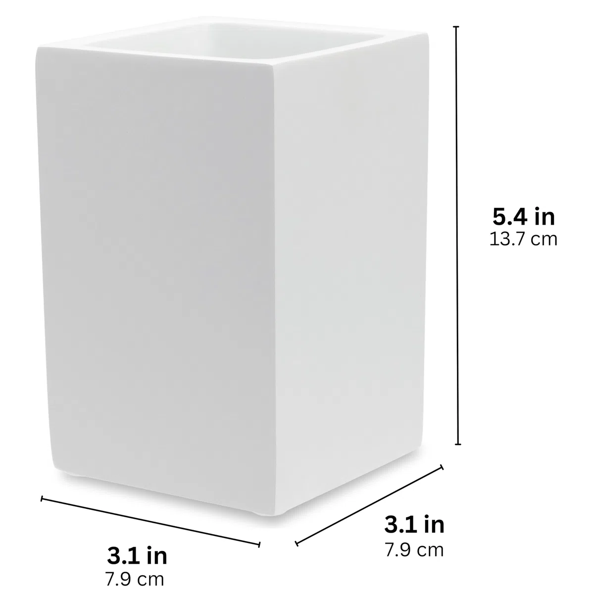 Yew Design portacepillos y portapasta de Dientes, Blanco Mate, para baño y Lavabo – Organizador Angular para cepillos eléctricos, Hilo Dental, maquinillas de Afeitar