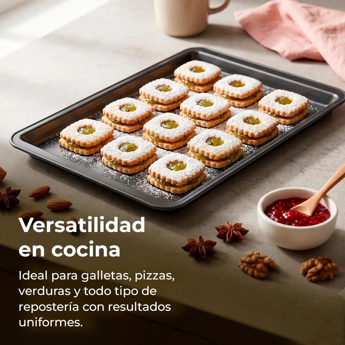 Tescoma - Bandeja de Honor Plana 41 x 27 cm Delicia – Bandeja de Acero al Carbono - Resistente - Ideal para Hornear - Color: Gris