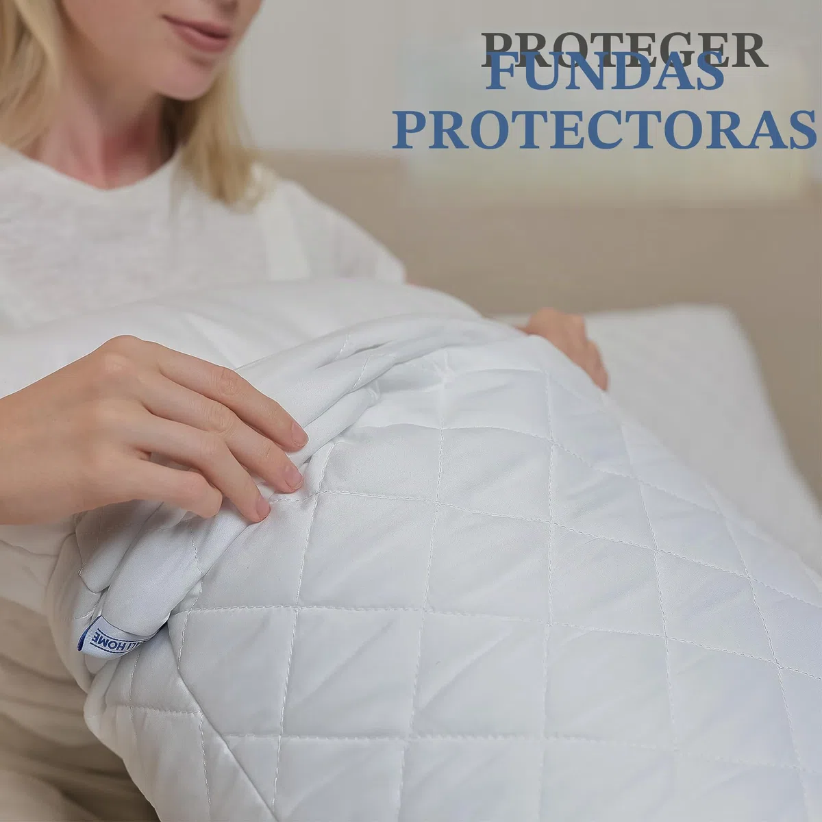 ACRALI HOME - Juego de 4 protectores de almohada acolchados con cremallera - 50x75 cm - Fundas protectoras para almohada de microfibra hipoalergénicas con cremallera, suaves, transpirables y lujosas