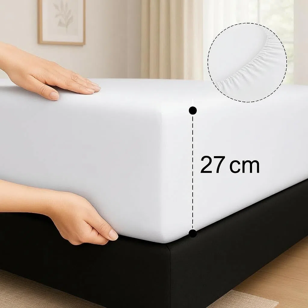 SABANALIA - Juego de Sabanas 90x190 de Hostelería | Blanco | 3 Piezas | Sábana Encimera, Sábana Bajera Ajustable y Funda Almohada | Cama 90x190 | 50% Algodón - 50% Poliéster