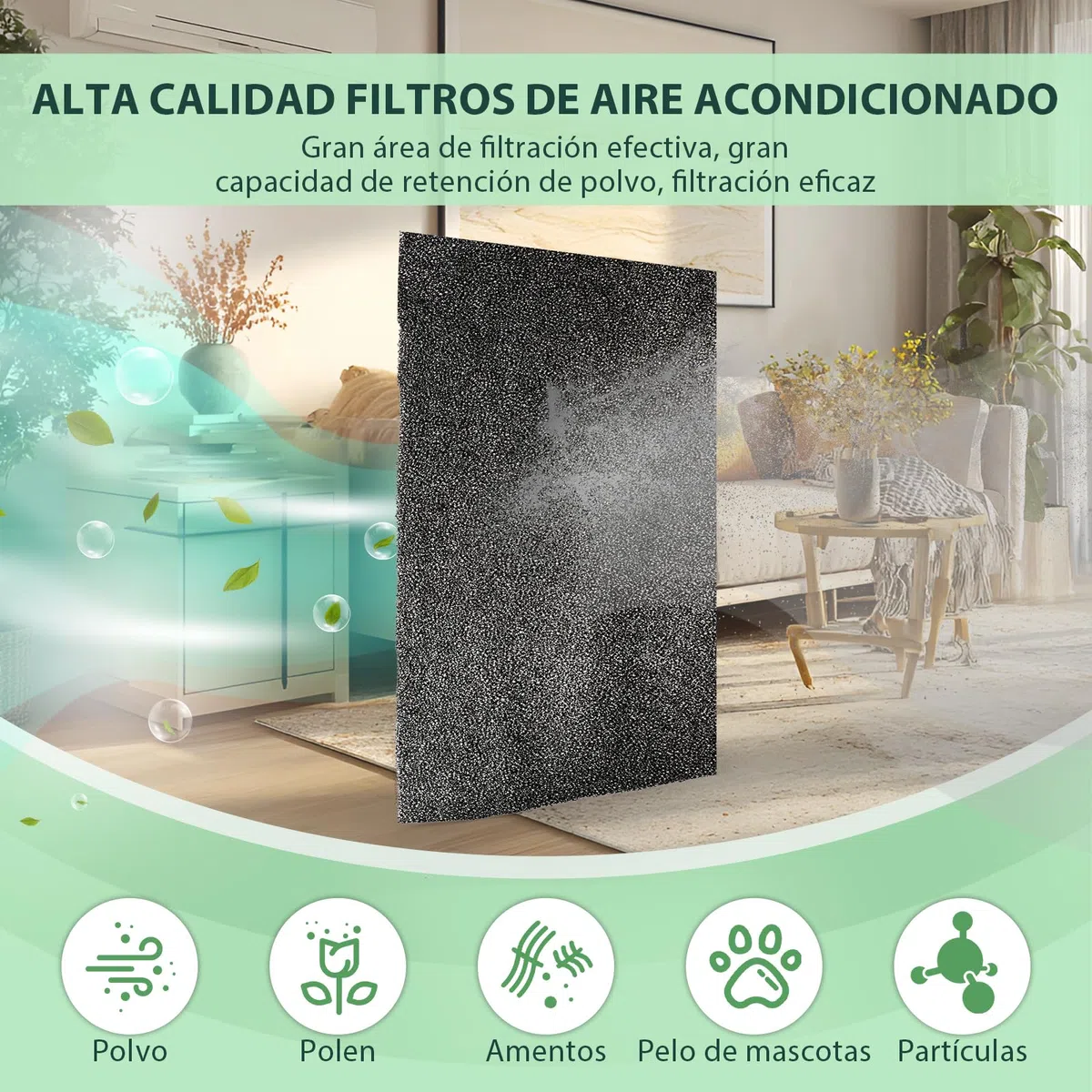 1.5m*40cm*6mm Filtros de Aire Acondicionado Filtro de Aire de Carbón Activado Filtrina Aire Acondicionado Filtro Aire Acondicionado con Funda para Aire Acondicionado XXX