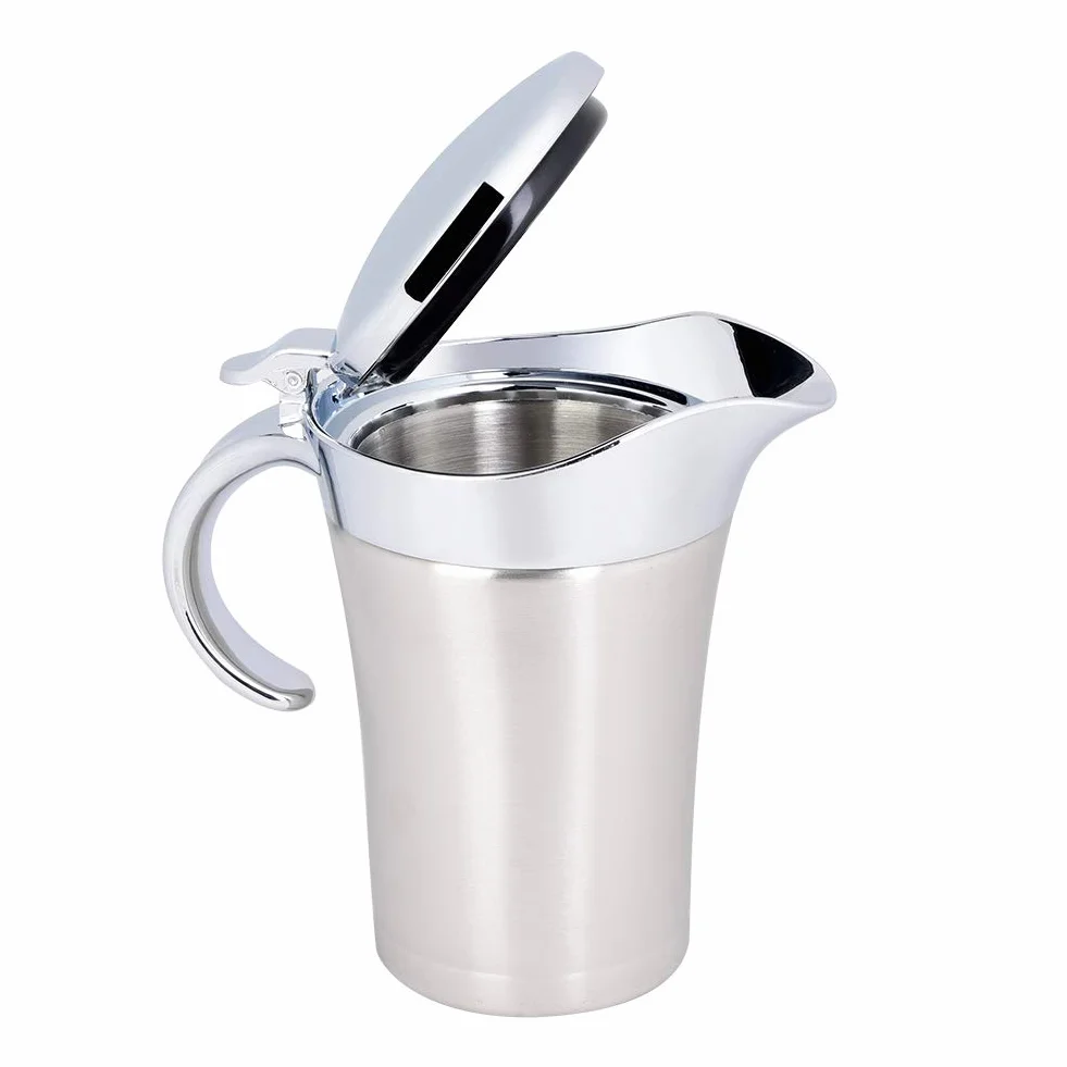 Salsera con tapa, acero inoxidable 304 con aislamiento térmico de doble pared Salsa Salsera Salsera Jarra para servir Fácil de verter(750ml)