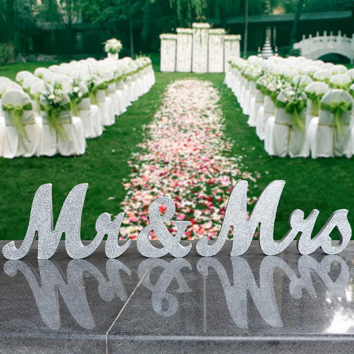 Letras de Madera Decorativas, Mr and Mrs Boda, Palabras en Madera Decoración, Letras Madera para Mesa, Mr Mrs Letras Perfecto Para Mesa De Boda, Soporte de Letrero de Boda para Decoración del Hogar
