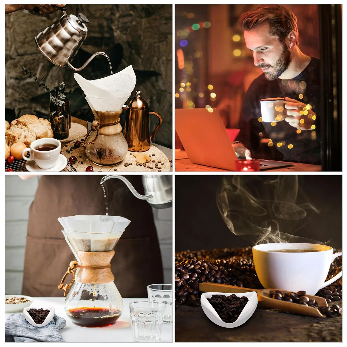 2uds Tazas Dosificadoras de Café con Botella Pulverizadora, Bandeja Dosificadora Granos Café de Cerámica y Rociador para Té Kit Accesorios para Recipiente Espresso Regalo para Amantes Café