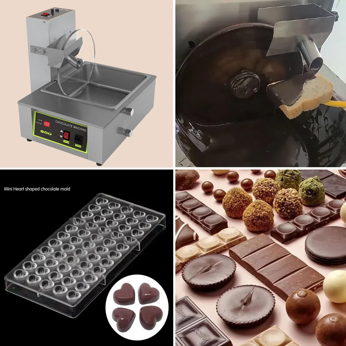 Máquina de templado de rueda de chocolate, Máquina mezcladora de fusión eléctrica comercial, Calentador de alimentos de acero inoxidable, Máquina dosificadora de chocolate caliente ( 220V)