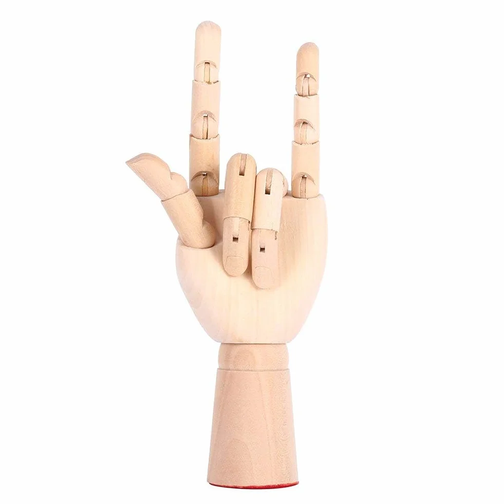 Modelo de Mano Articulada de Madera, Maniquí con Dedos Flexibles para Dibujo Artístico y Práctica, Figura Anatómica para Arte