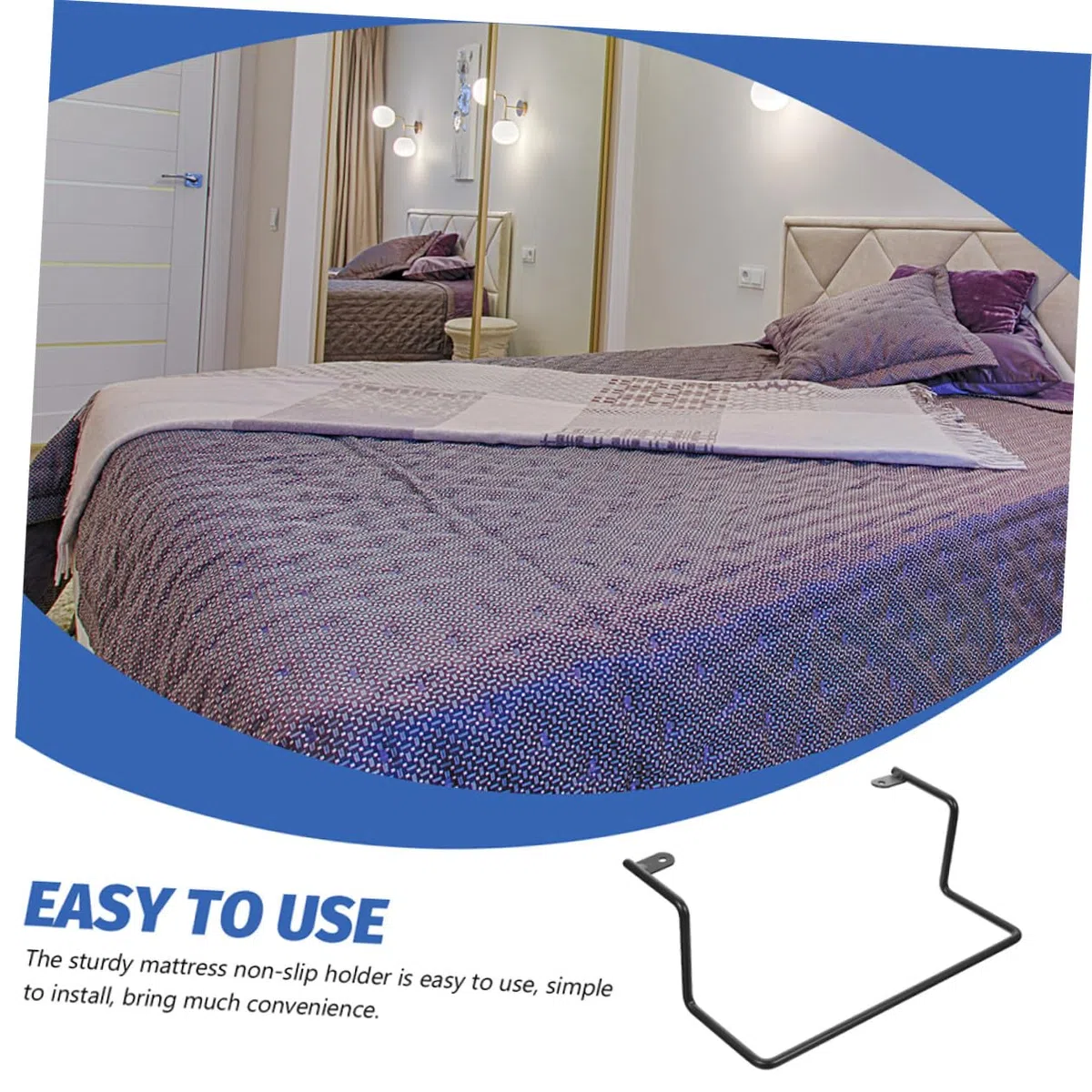 Homoyoyo 2 Piezas Deslizador De Colchón Sujetadores De Colchón De Hierro Sostenedor del Colchón En Su Retenedor Lateral del Colchón Retenedor De Colchón De Cama Hoja Planchar Hierro Forjado