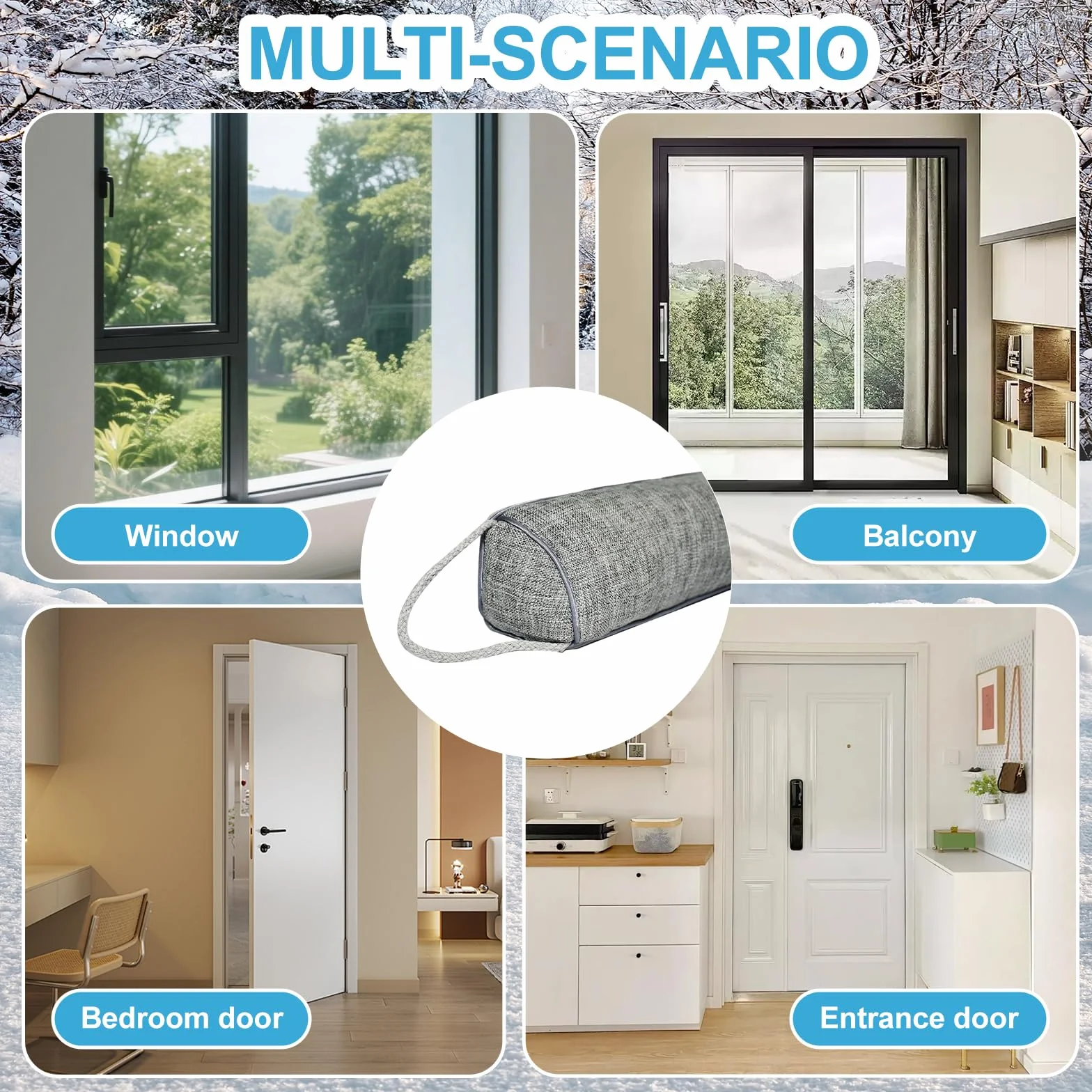 Burlete para puertas de 92 cm, resistente cortavientos, burlete para puerta, aislamiento acústico de puertas y ventanas, protección térmica, tope para puerta de casa, tope para el frío, junta pesada