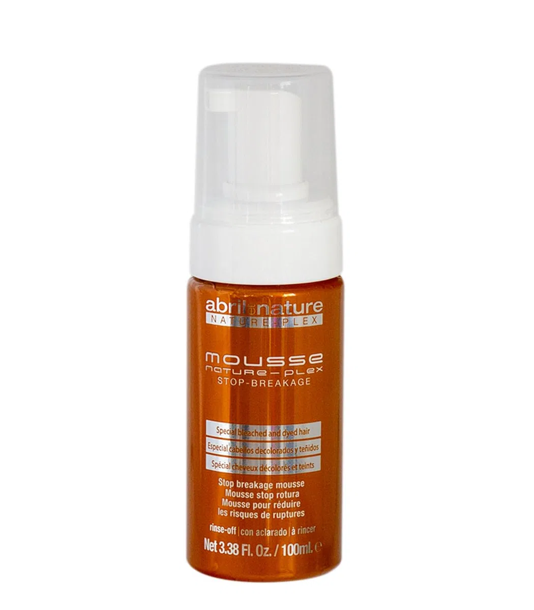 abril et nature - Nature Plex, STOP Rotura - Espuma Profesional para Cabellos Dañados o Tratados químicamente - Mousse Reparadora - Antes y después de trabajos técnicos - 100 ml