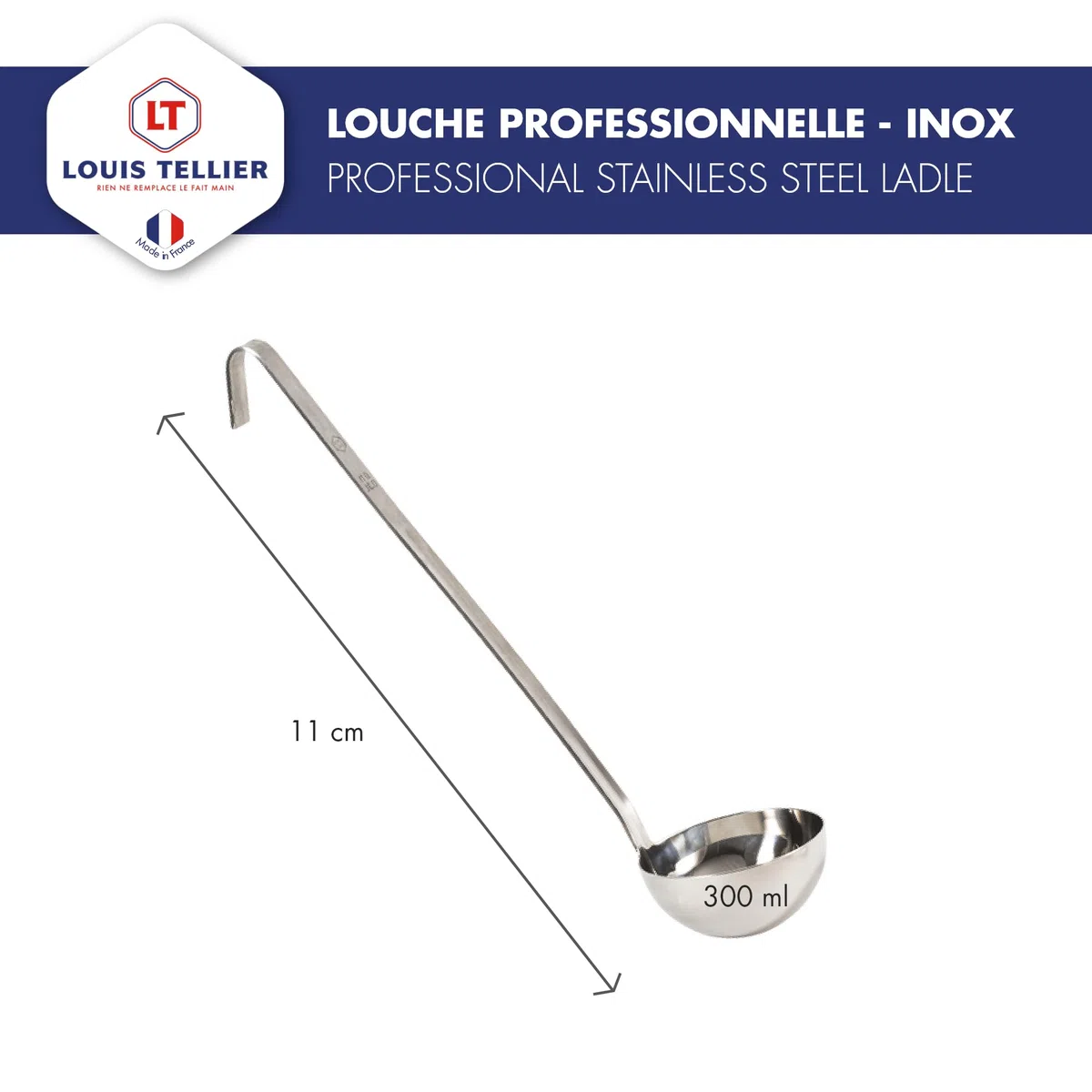 LOUIS TELLIER - Cazo profesional - acero inoxidable - 11 cm - 300 ml