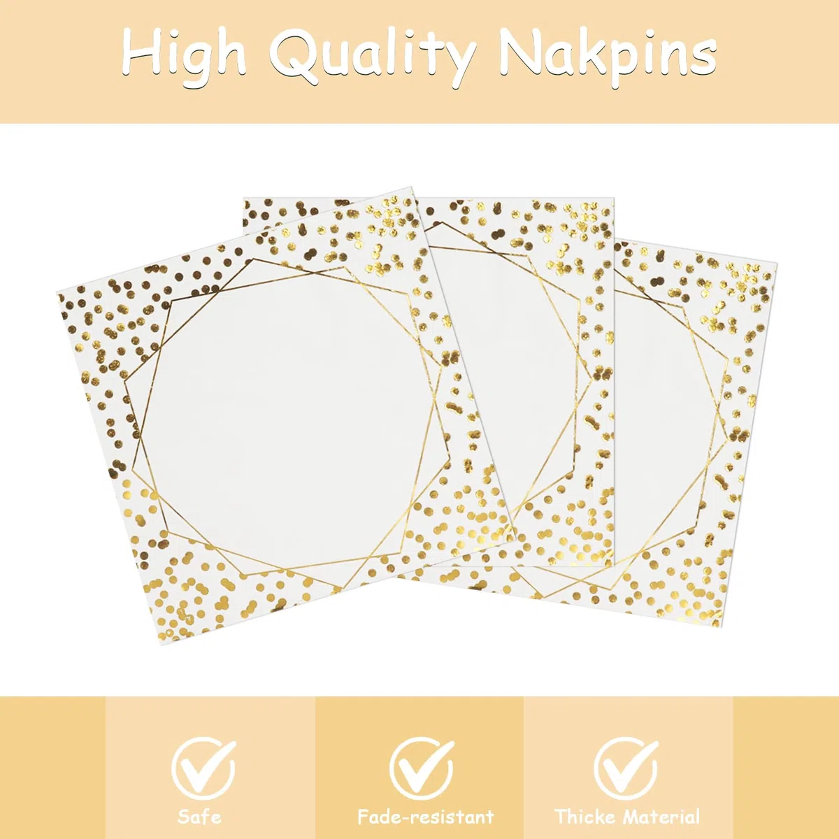 Conjunto de vajilla en color blanco dorado, compuesto por 80 piezas: incluye platos, vasos de papel y servilletas, ideal para fiestas de cumpleaños, banquetes y otras ocasiones-20 Invités