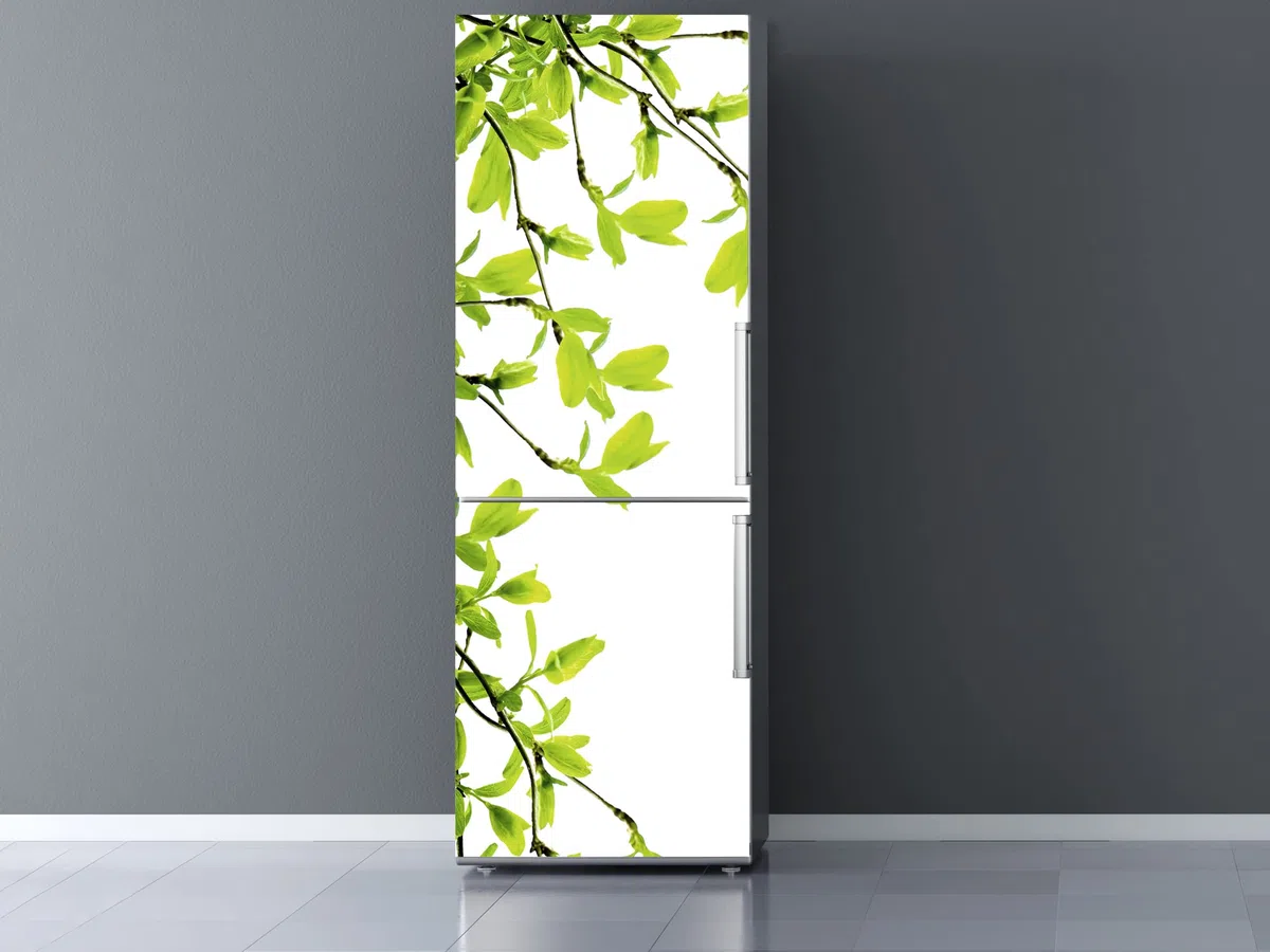 Pegatinas Vinilo para Frigorífico Ramas almendros | 185x60cm | Adhesivo Resistente | Pegatina Adhesiva Decorativa de Diseño Elegante
