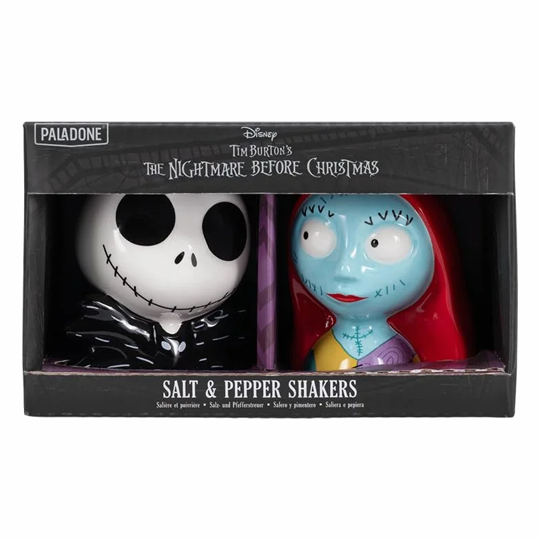 Juego de salero y pimentero con licencia oficial de Disney, Jack Skellington & Sally para decoración de cocina y hogar, regalo de inauguración de la casa, decoración de Halloween y Navidad | Paladone