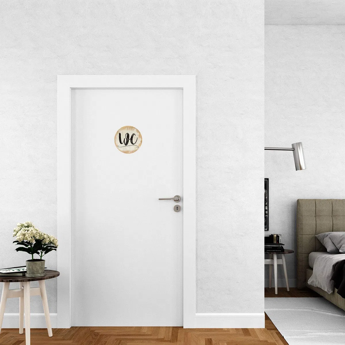 Logbuch-Verlag Placa WC Puerta de baño de Aluminio Color Dorado y Negro - Cartel WC Puerta - Pegatina Puerta baño WC