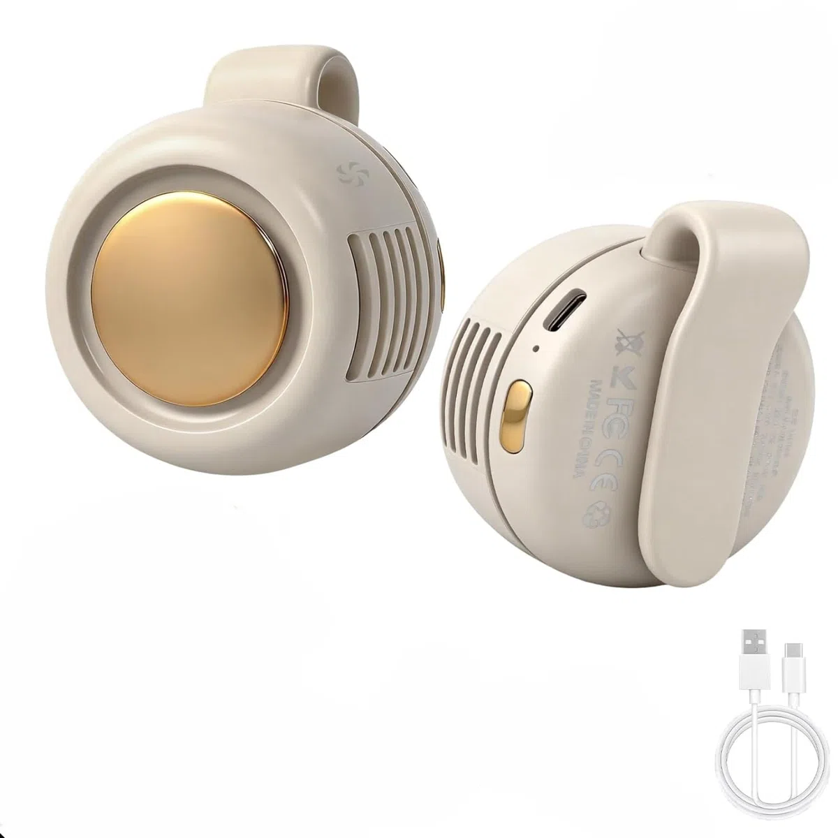 Ventilador de mano sin aspas recargable, ventilador deportivo con clip, ventiladores eléctricos portátiles ajustables de 3 velocidades con USB, ventiladores de refrigeración manos libres para
