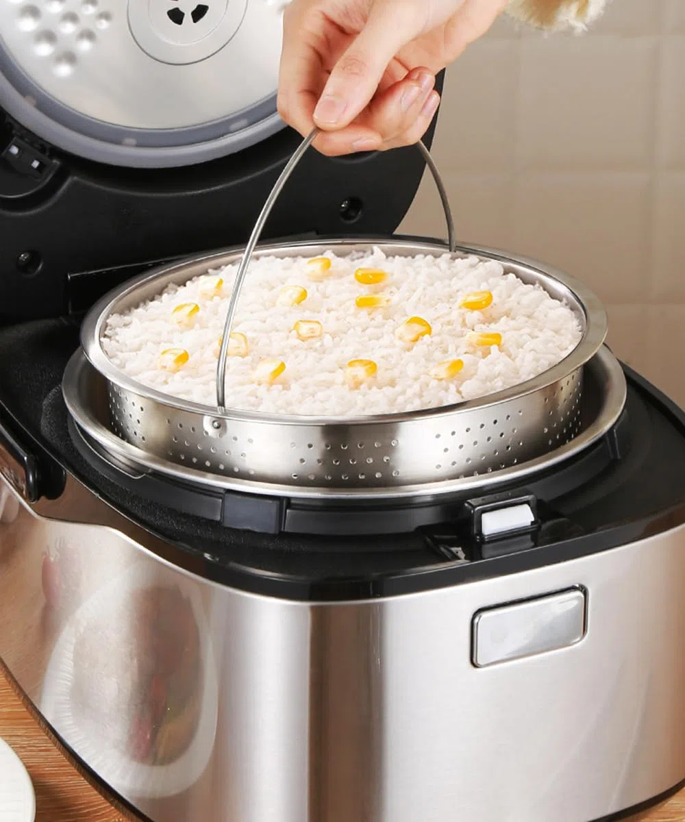 Cesta de vapor para cocinar, cesta de vapor de verduras de acero inoxidable para ollas a presión, accesorios de ollas (diámetro exterior: 22 cm)
