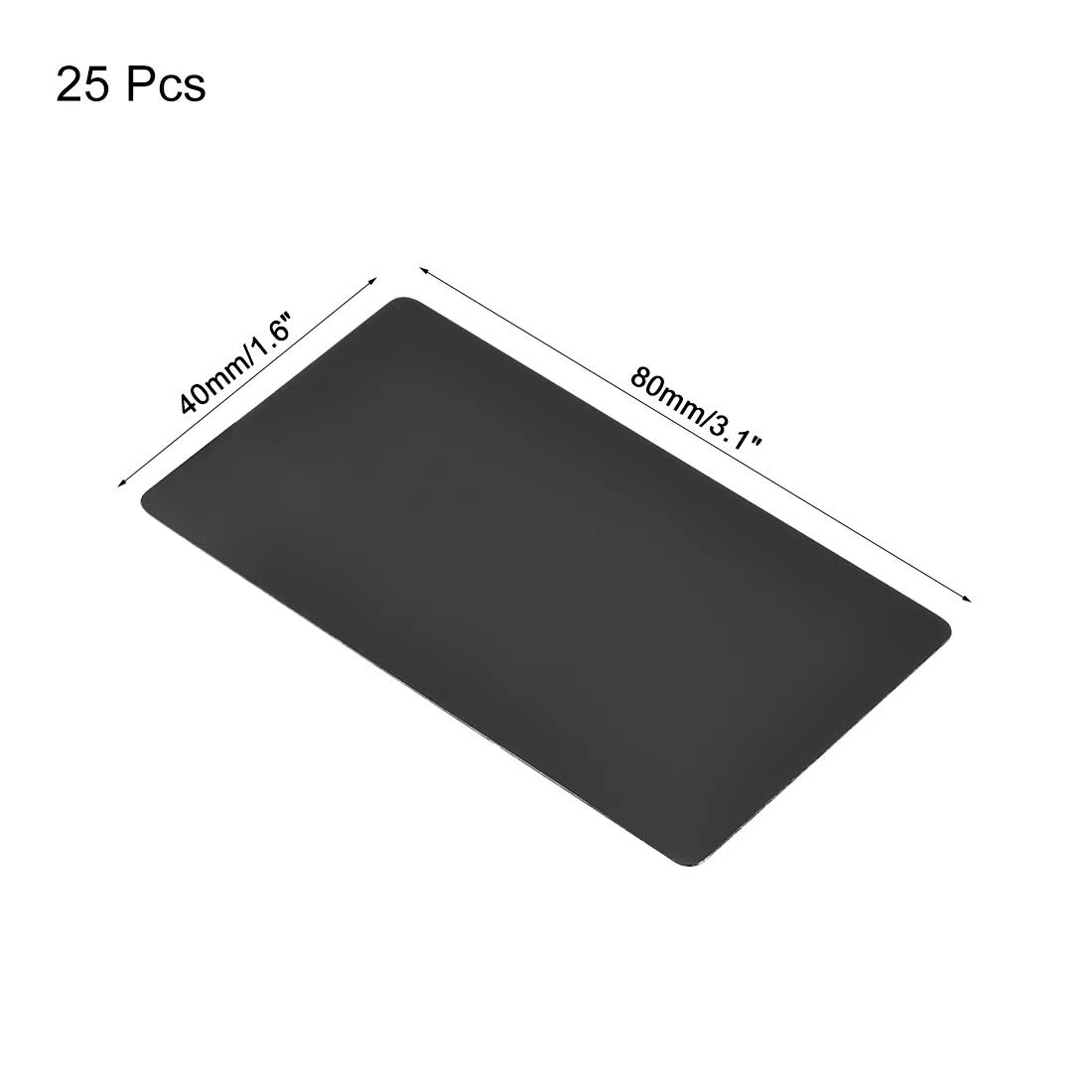 uxcell Tarjeta de visita de metal en blanco 80 x 40 x 0,3 mm placa de aluminio pintada para bricolaje impresión láser negro 25 piezas