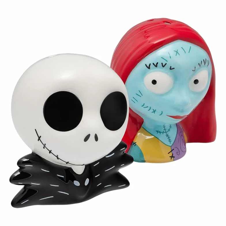 Juego de salero y pimentero con licencia oficial de Disney, Jack Skellington & Sally para decoración de cocina y hogar, regalo de inauguración de la casa, decoración de Halloween y Navidad | Paladone