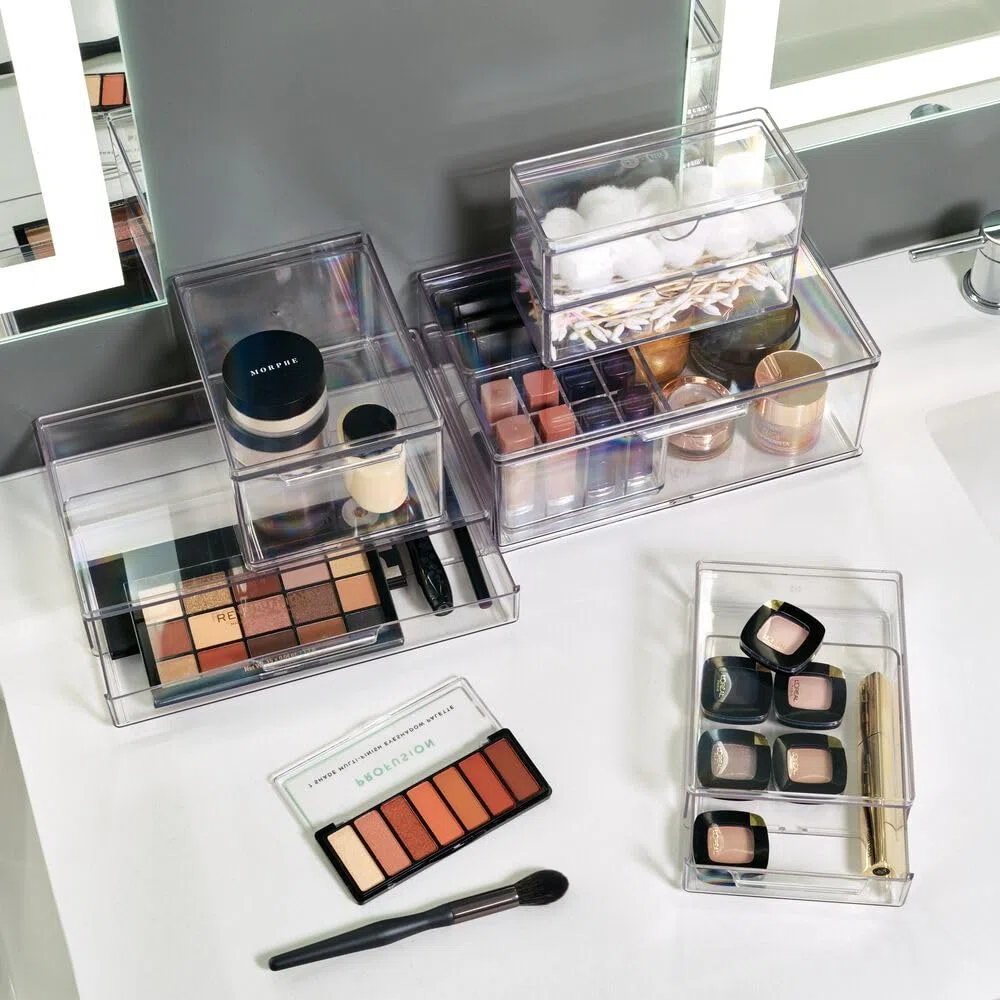 iDesign The Home Edit Series, Organizador profundo de plástico reciclado con cajón etraíble