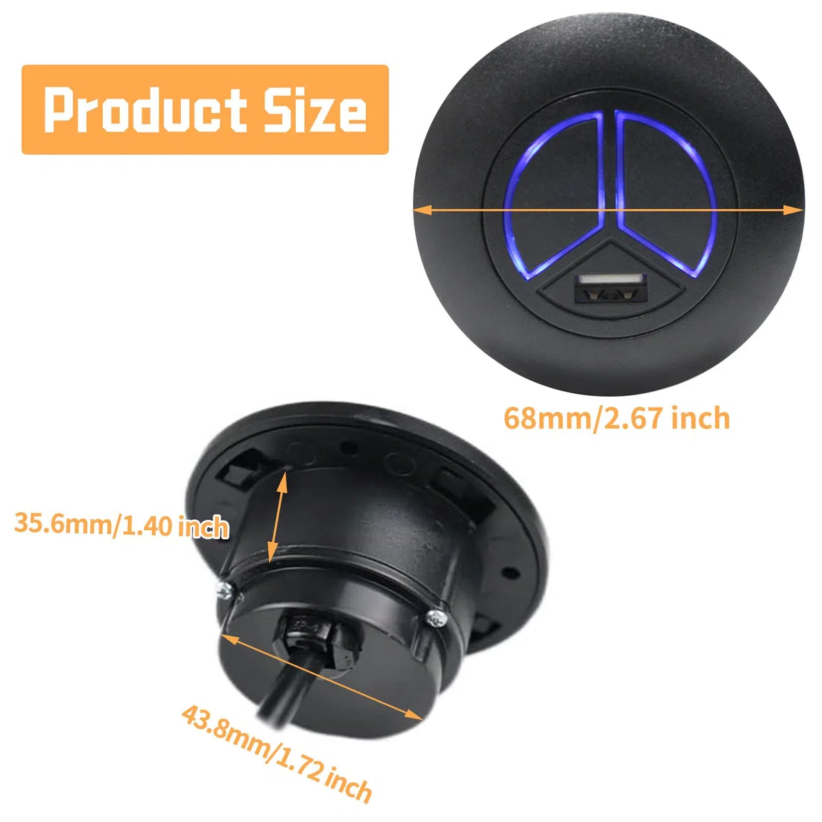 5 Pines Controlador Interruptor Eléctrico con USB y 2 Botones para Silla Reclinable, Soporte Universal Sofá Control Manual Redondo Eléctrico, Reemplazo para Sillón Reclinable o Elevador Fijo