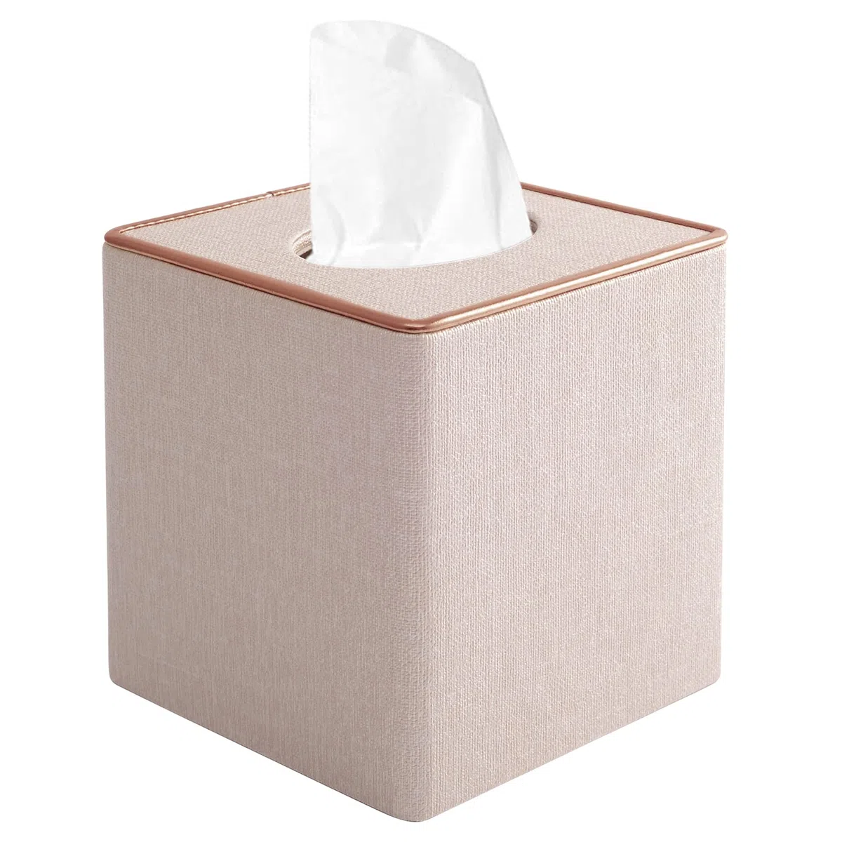 Caja de Pañuelos,Caja de Piel Sintética para Pañuelos,Cuadrada Papel,Servilletero para la Oficina,Caja de Pañuelos Decorativa para Cuarto de Baño Sala de Estar Tocador Mesita de Noche,Beige
