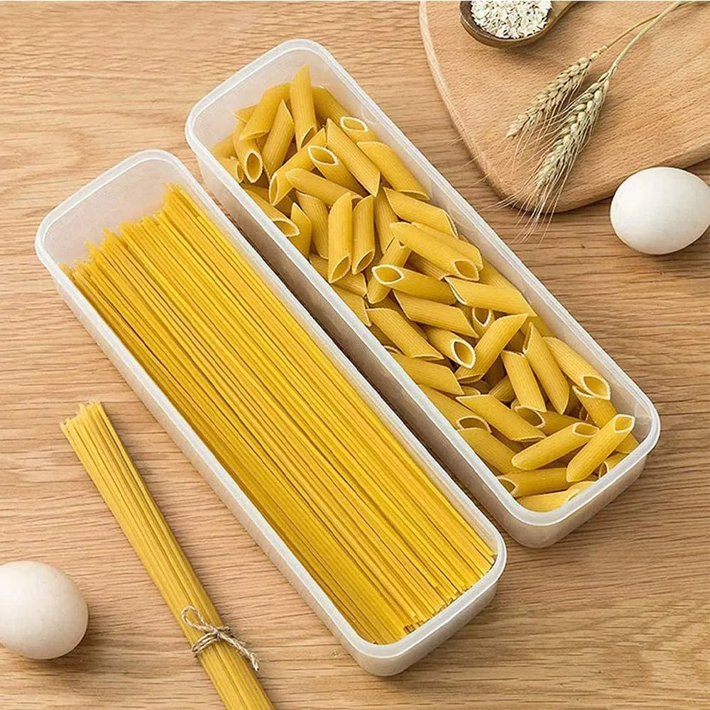 2 Piezas Espaguetis Envases de Fideos, Caja de Almacenamiento de Alimentos, Recipientes para Alimentos, Contenedores de Fideos con Tapas para Almacenar Pasta, Cereales y Alimentos Secos (Verde)