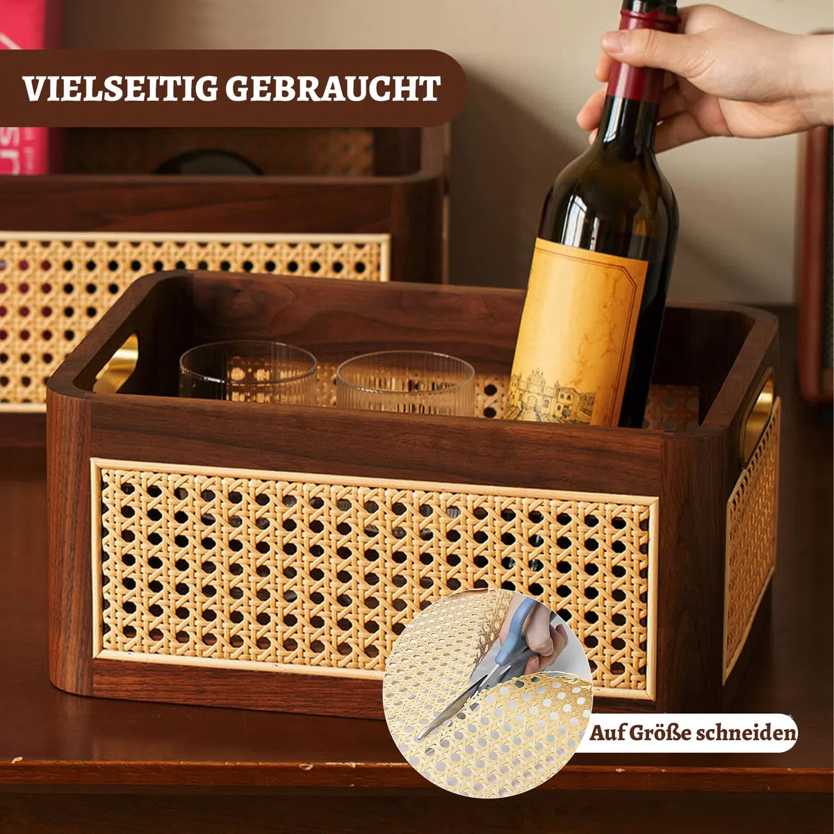 Wiener Geflecht 20 x 100 cm, resistente al agua de polietileno, resistente al moho, ratán hecho a mano, decoración de muebles, manualidades, malla de abeja
