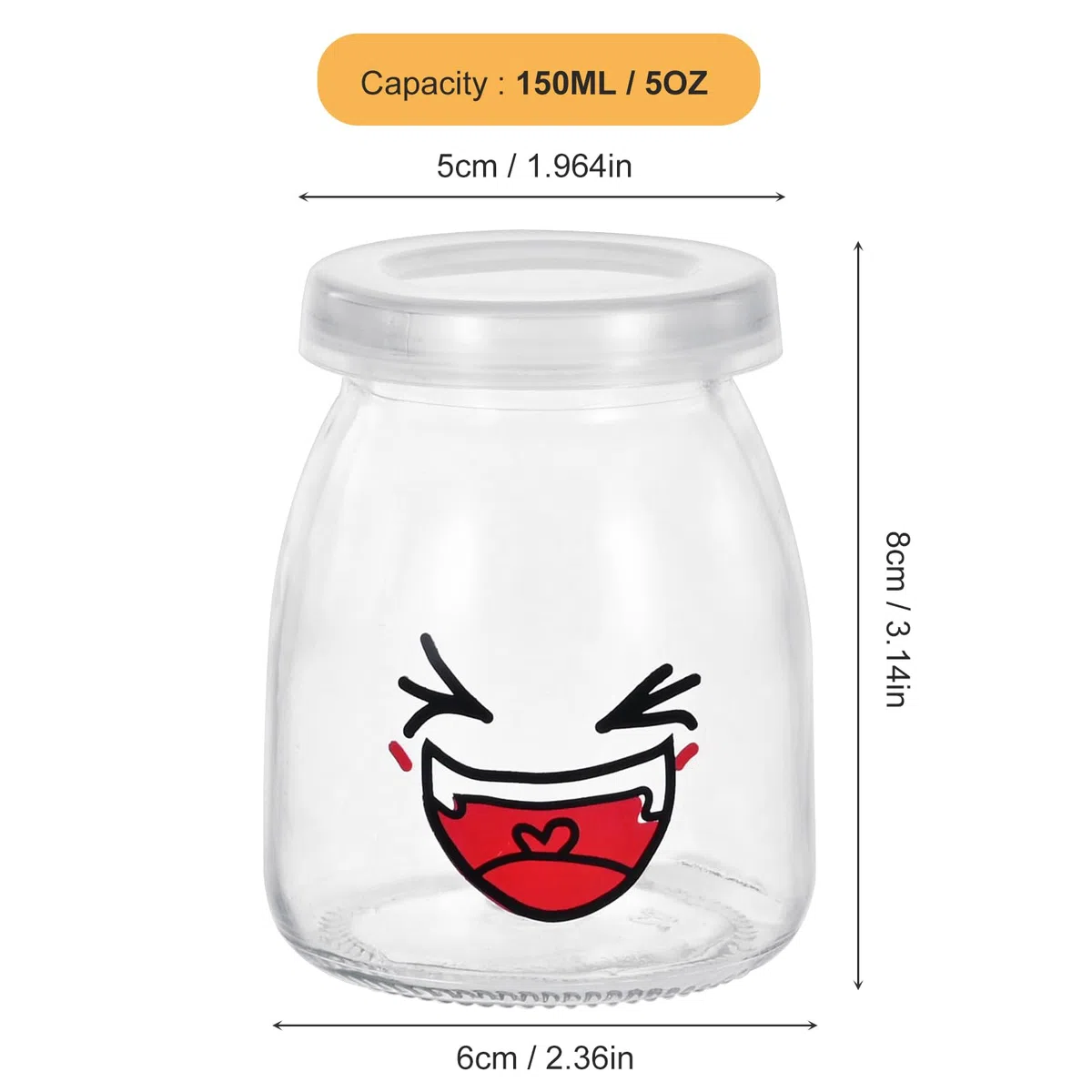 MumdoYAL Tarros de yogur con tapa - Recipientes de vidrio para pudín y yogur, 150 ml, juego de 12 piezas