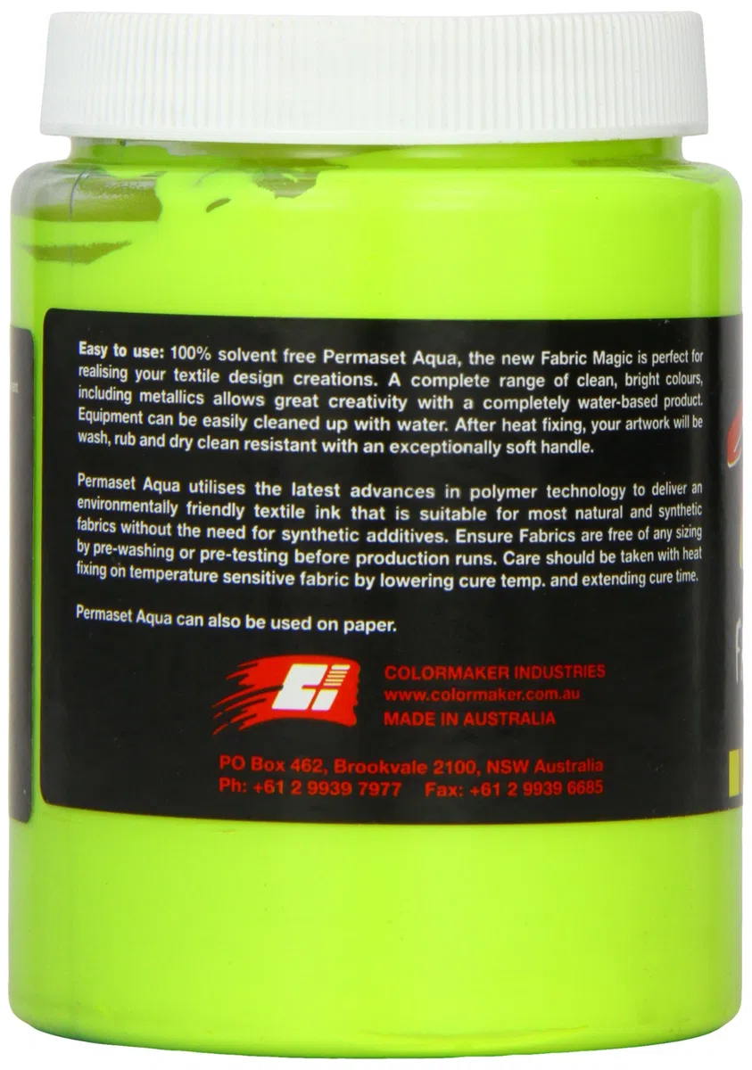 Permaset Aqua Super - Tinta para serigrafía textil (300 ml, ecológico, tinta amarilla)