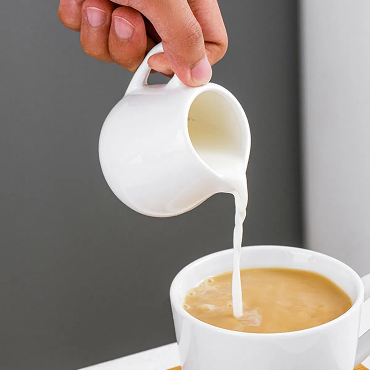 10 Piezas Cerámica Pequeña Jarra De Leche, Mini Jarra Leche Blanca Con Mango, Estilo Occidental Salsa Bistec Taza, Jarra Adecuada Para Café, Leche, Salsa y Tazas Punteadas De Tarro De Azúcar