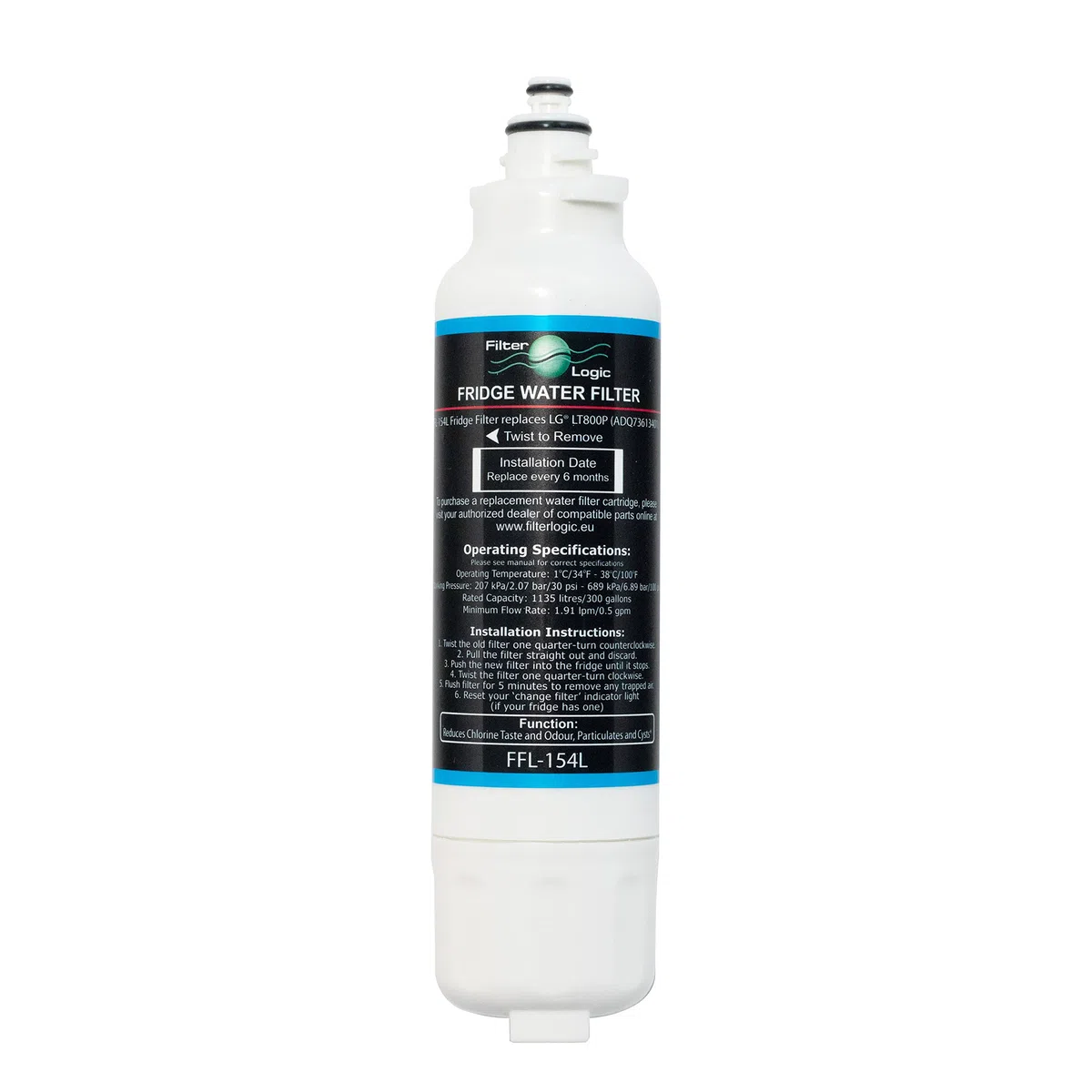 Filterlogic FFL-154L | Filtro de agua compatible con LG LT800P ADQ73613401 ADQ73613401-S ADQ73613408 Cartucho de repuesto del filtro de agua del frigorífico