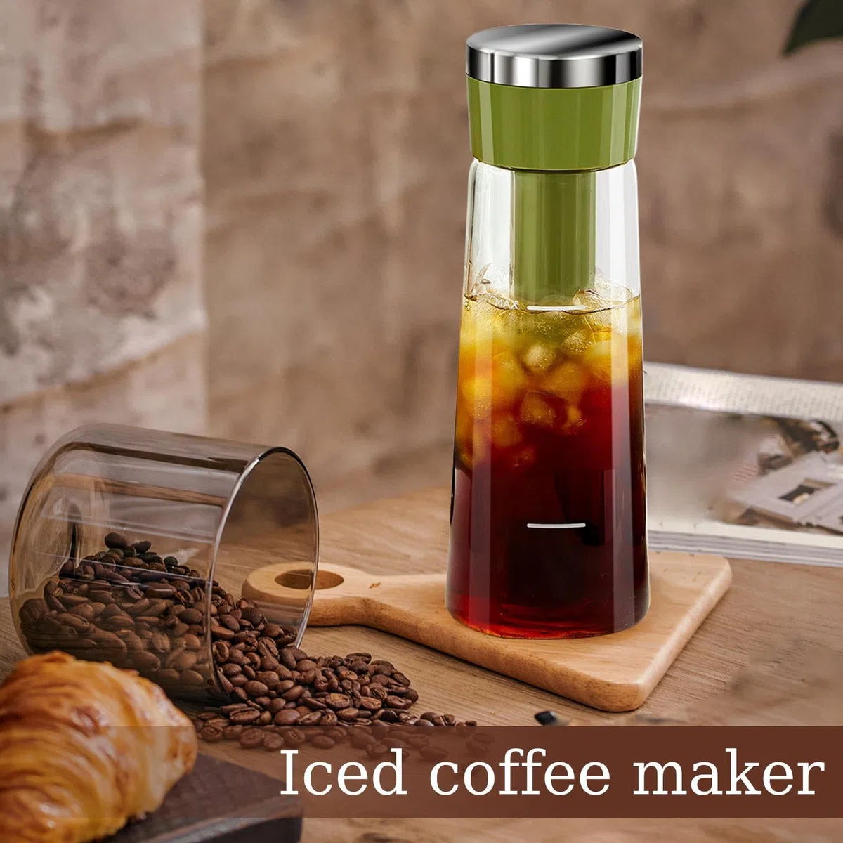 Genérico Cold Brew Maker - Botella Prensa Fría Para Café,Cierre Hermético, Ancha Y Multiusos Para Bebidas En Hogar, Picnic, Oficina Y