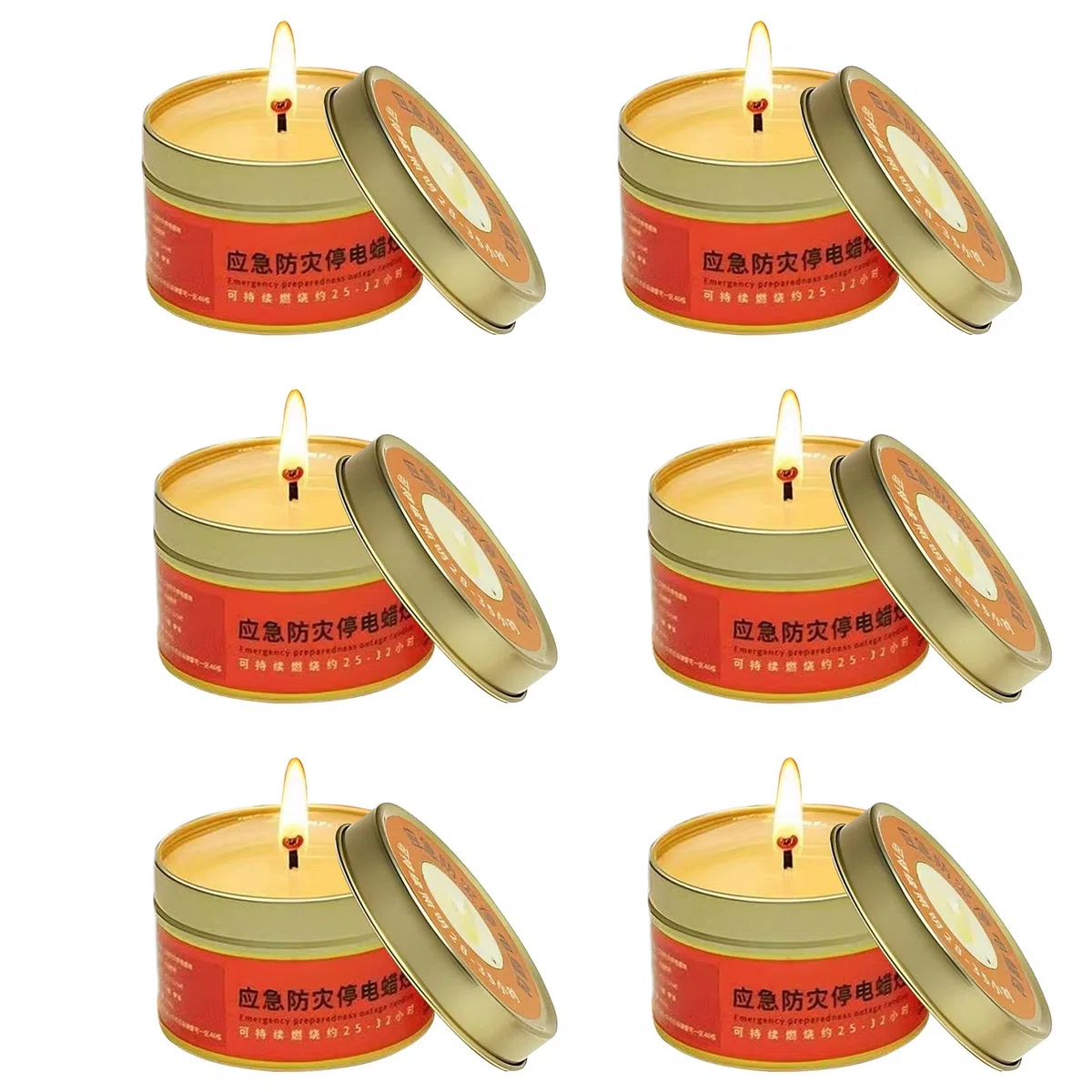 6 Piezas Vela De Supervivencia, Vela De Emergencia De 25-32 Horas De Larga Duración, Velas De Larga Duración Para Cortes De Energía, Velaspara Prevenciónde Desastres Deemergencia