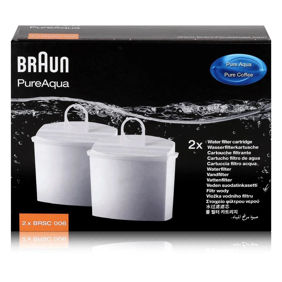 Braun Pureaqua Brita KWF2 Juego De 2 Cartuchos Filtro De Agua, Plástico, Blanco