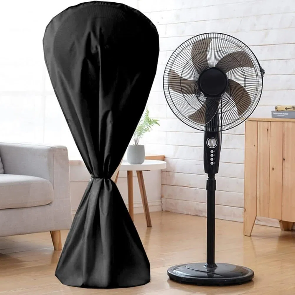 Cubierta para ventilador de pedestal de tela Oxford 210D, cubierta protectora para ventilador de suelo, cubierta impermeable para ventilador de polvo, 145 x 75 cm