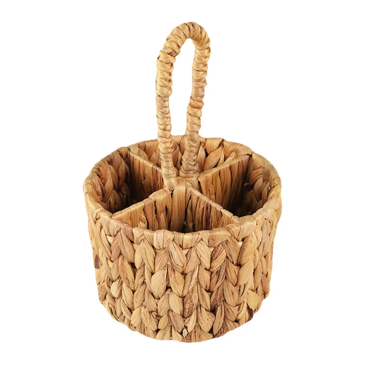 Organizador de cubiertos de mimbre, soporte para utensilios dividido, organizador de utensilios de cocina para fiestas