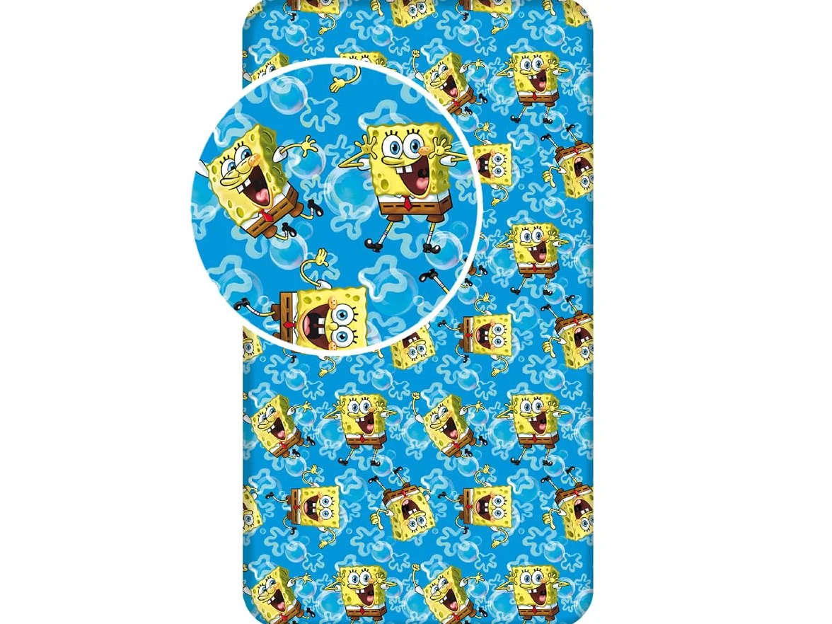 Jerry Fabrics Bob Esponja - Sábana bajera (90 x 200 + 25 cm), diseño de Bob Esponja