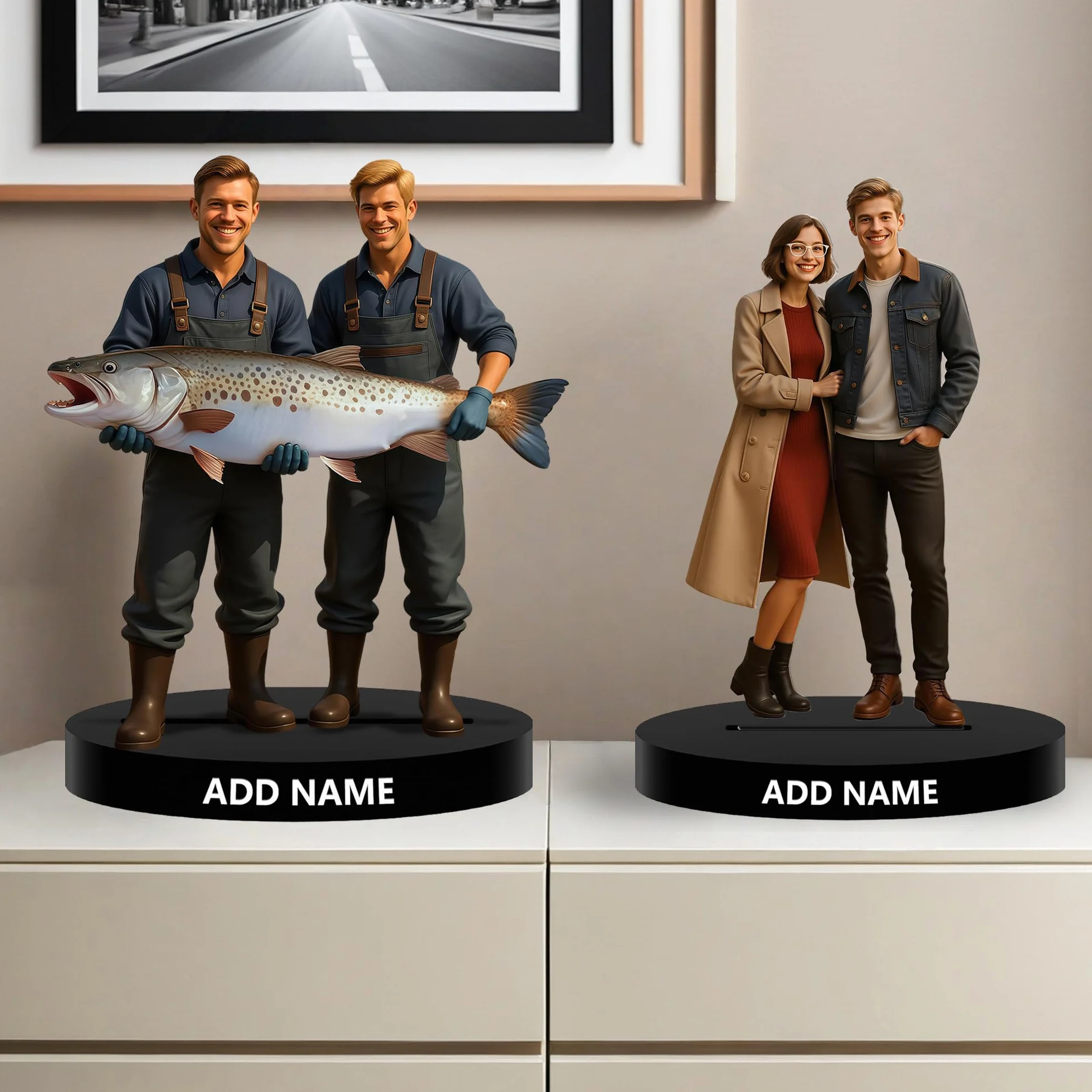 Figura Personalizada con Foto en Caricatura, Decoración Escritorio, Regalo San Valentín